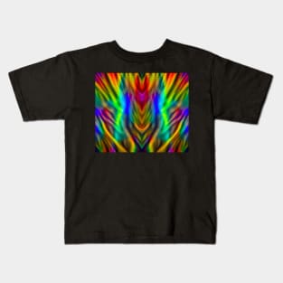 Multicolored Aesthetic - Abstract Symmetrical Aurora Borealis Pattern Kids T-Shirt